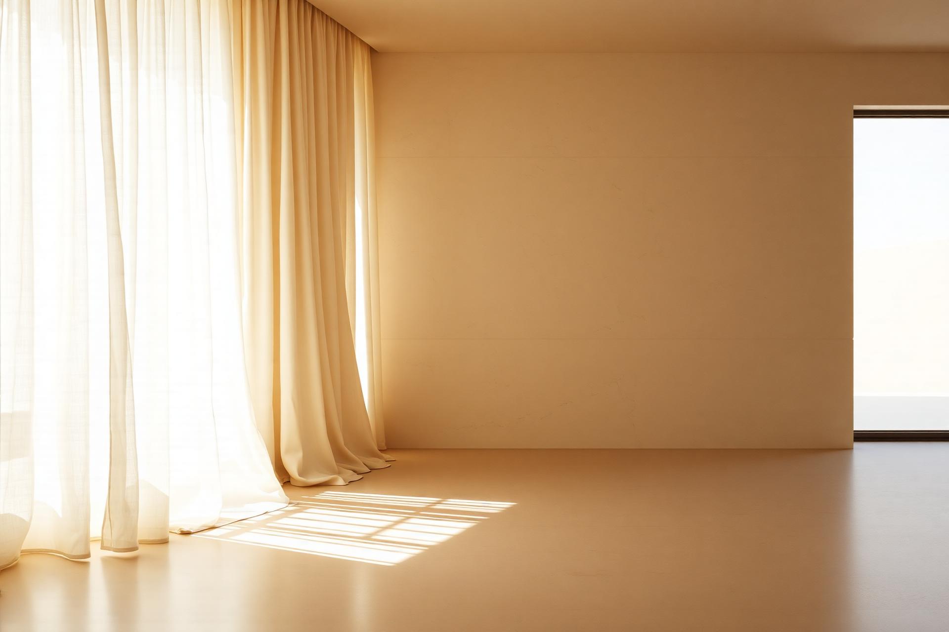 Soft natural light through linen in a minimal California interior